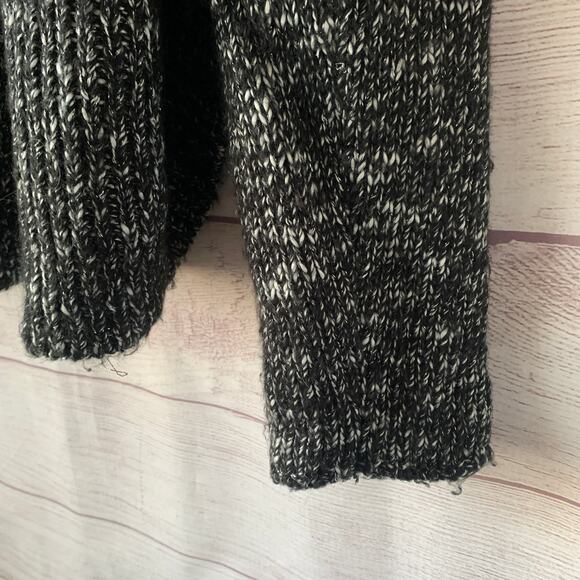 Apt. 9 Black and White Knit Cardigan Sweater Open Front Chunky Size Small - Picture 8 of 11